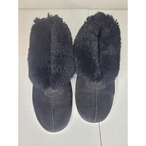 Size 7 - UGG Rylan Skimmers 1871 Suede/Sheepskin Moccasin Slippers Women’s Black